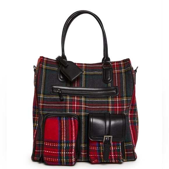 Dolls Kill Current Mood That's What You Get Plaid Tote Bag - Picture 6 of 12